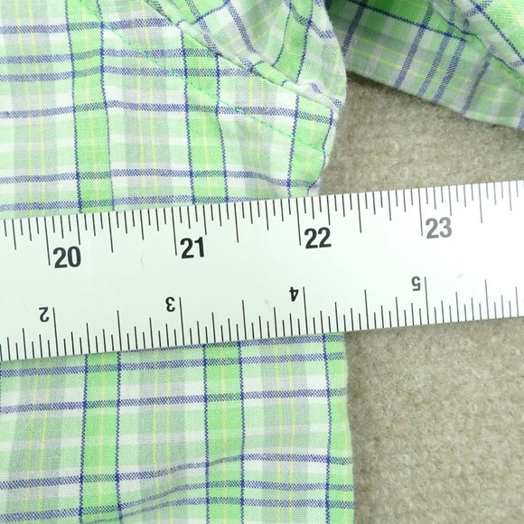 Narragansett Traders  Men's Large Green Plaid Cotton  Button-Up Shirt - Picture 4 of 5